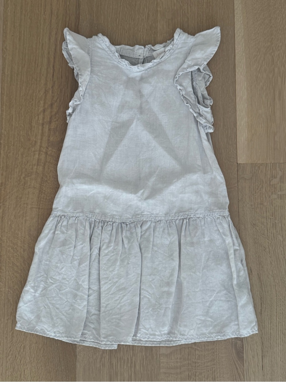 Bella Dahl Girls Light Blue Linen Ruffle Dress - Size 4/5 Years